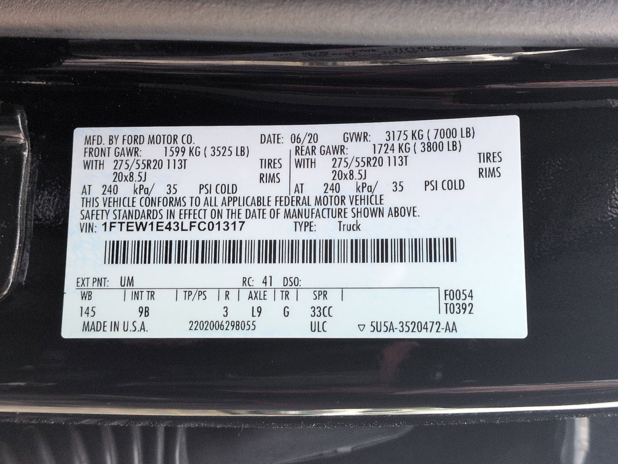 2020 Ford F-150 Platinum