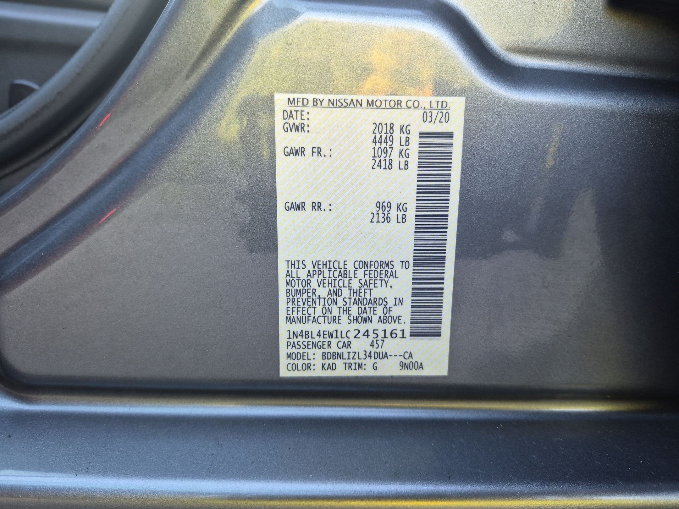 2020 Nissan Altima SL Intelligent AWD