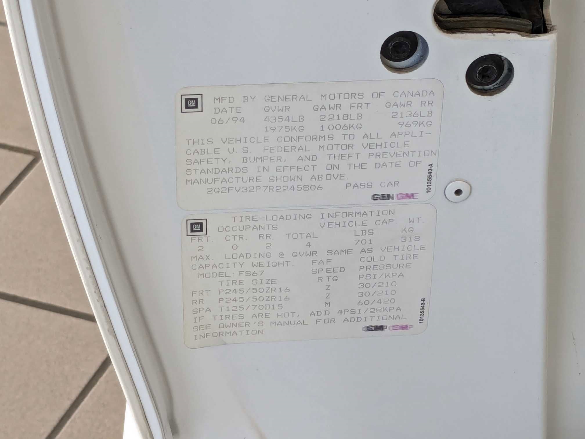 1994 Pontiac Firebird Formula