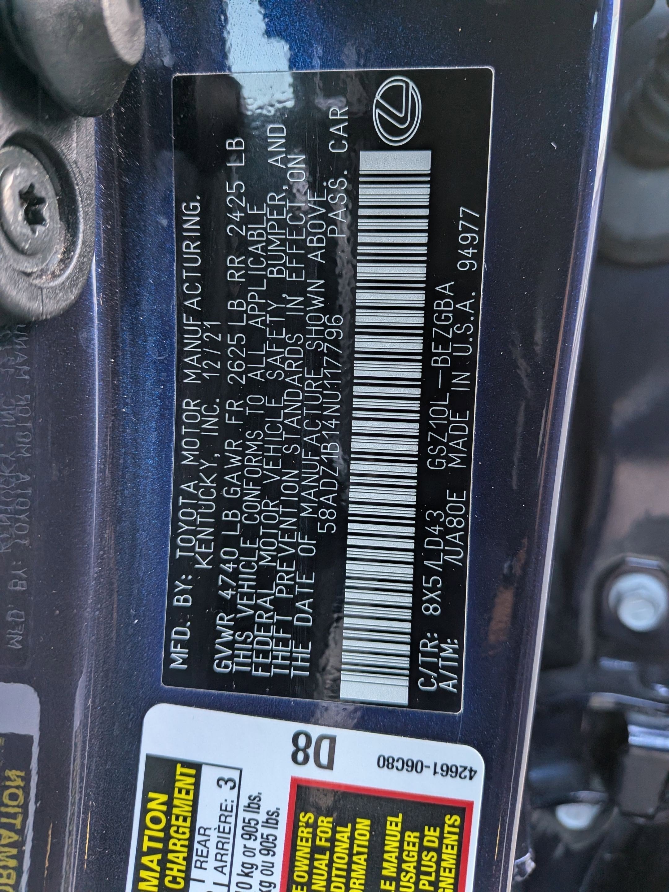 2022 Lexus ES ES 350