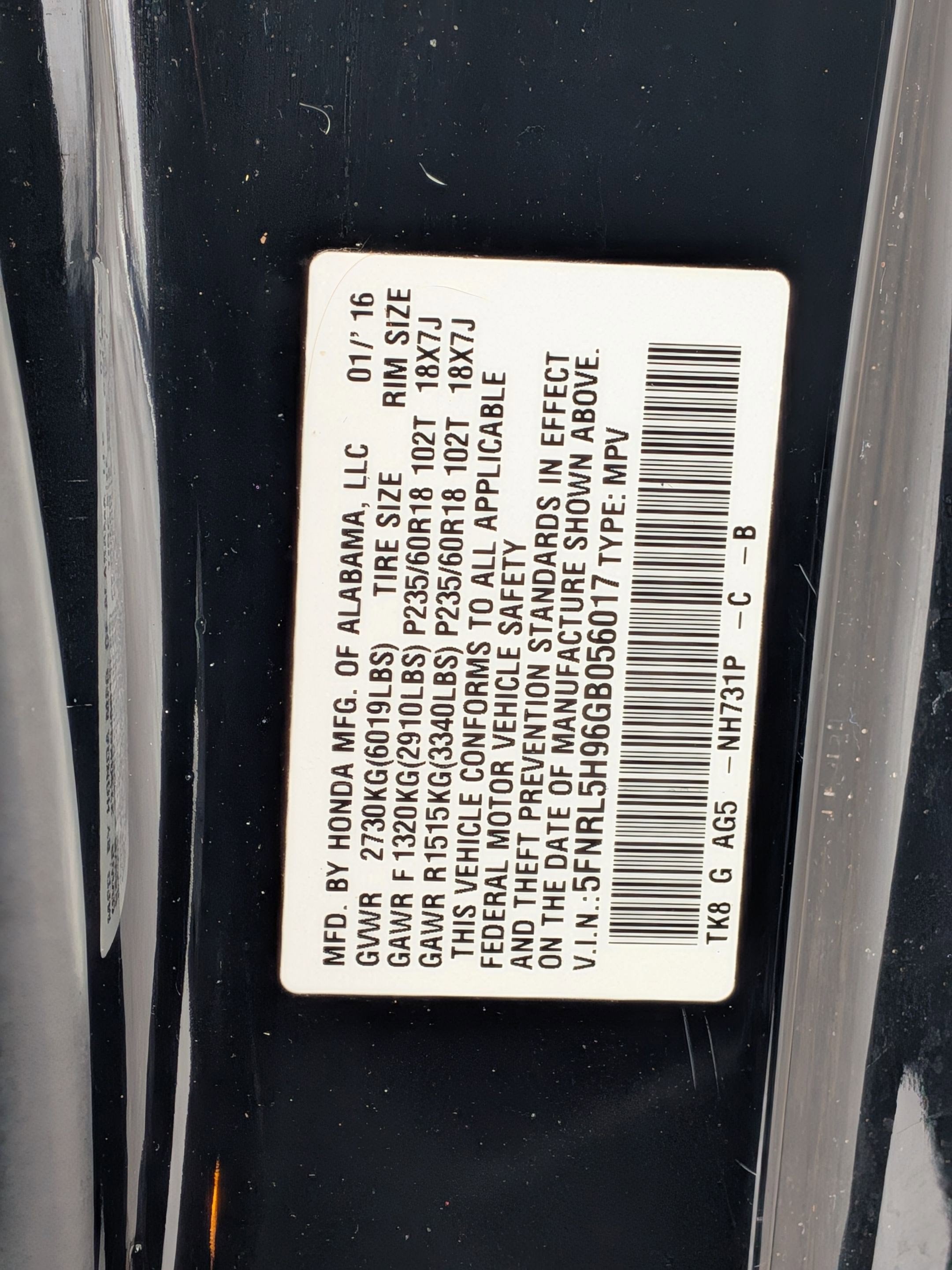 2016 Honda Odyssey Touring Elite