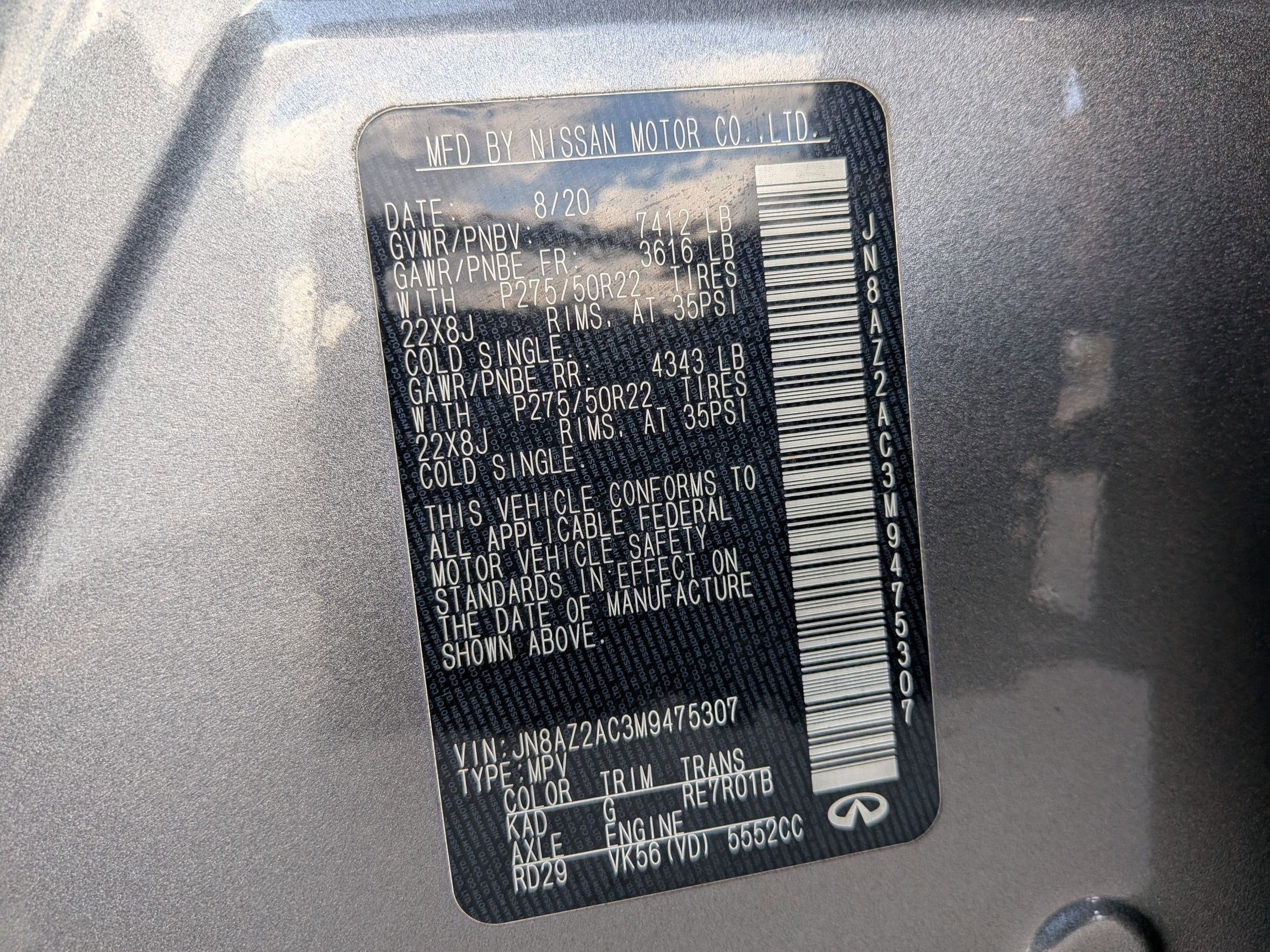 2021 INFINITI QX80 PREMIUM SELECT