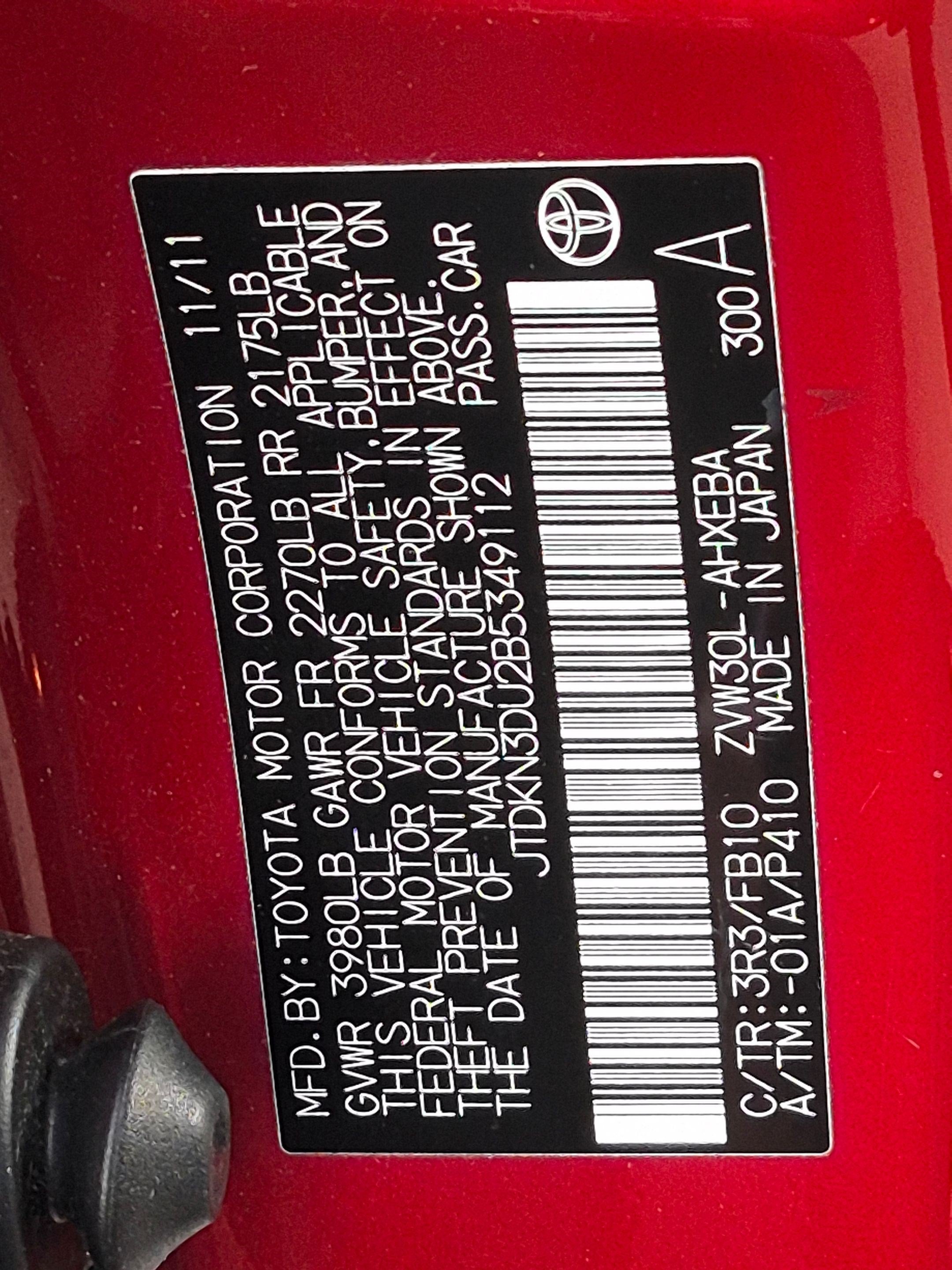 2011 Toyota Prius Two