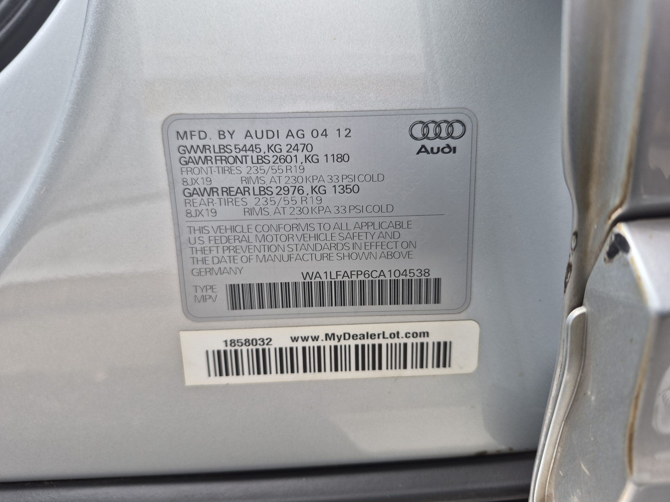 2012 Audi Q5 2.0T Premium Plus